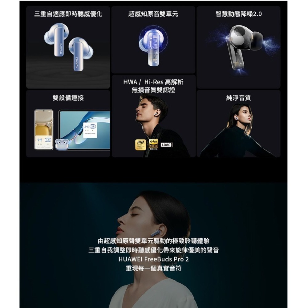 (贈原廠3A短線+保護套) HUAWEI FreeBuds Pro 2 原廠真無線耳機 (台灣公司貨)-細節圖4