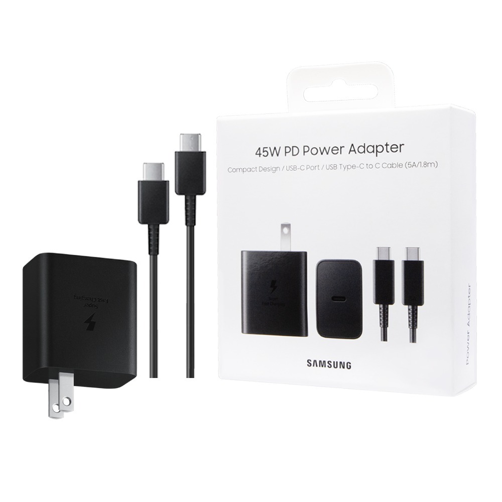Samsung 台灣原廠盒裝 45W閃充+1.8m 5A 雙Type C線組【適用Z Fold7 Flip7】T4510-細節圖2