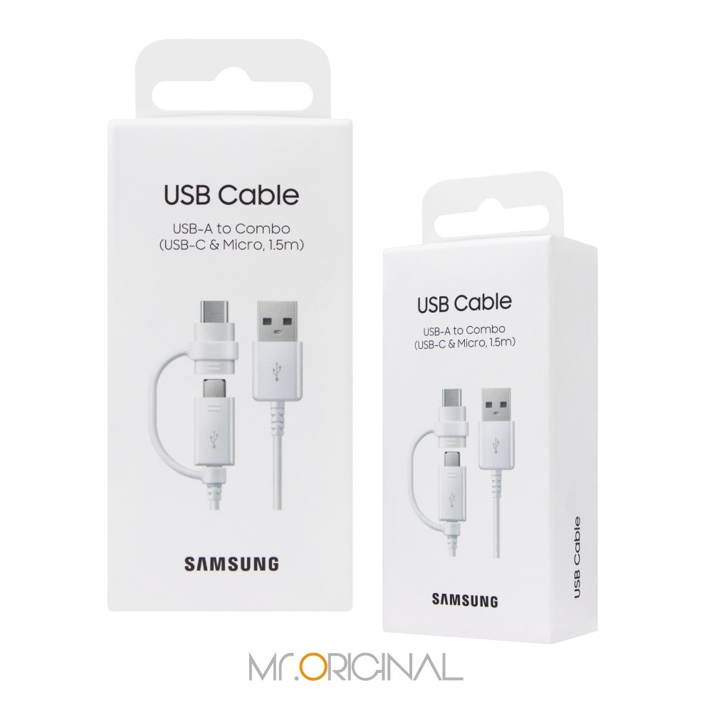 SAMSUNG 1.5M 二合一原廠傳輸線(Type C & Micro USB) 白 / EP-DG930 (公司貨)-細節圖2