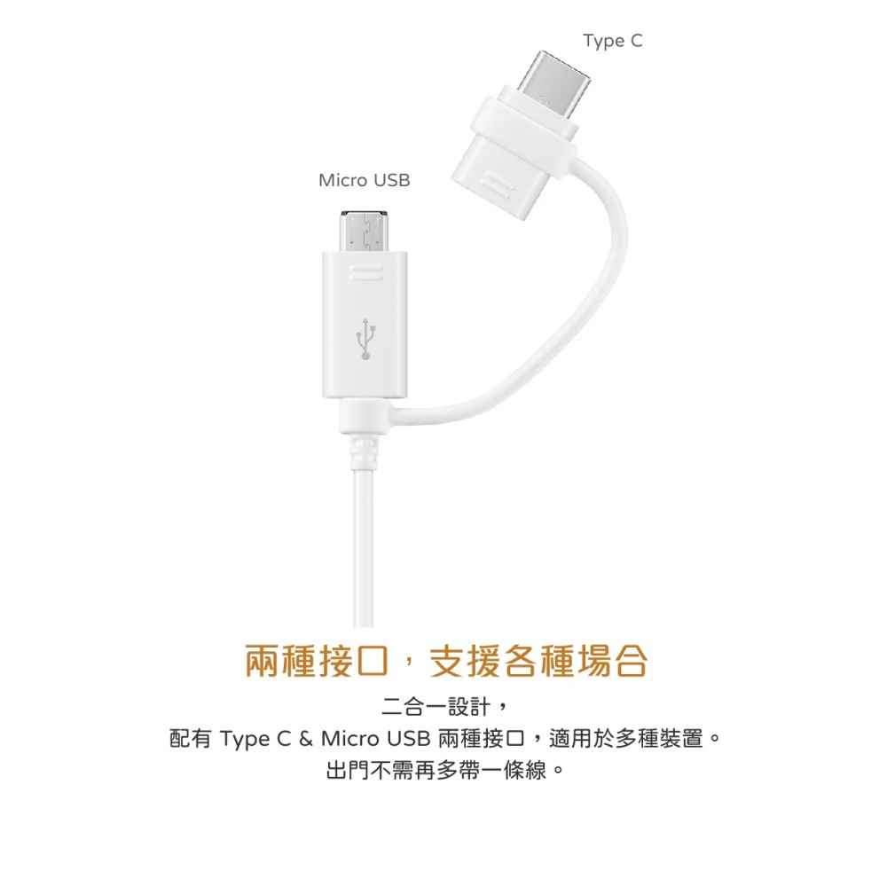 SAMSUNG for S24/S23系列 原廠Type C & Micro USB 傳輸線-1.5M白(DG930)-細節圖10