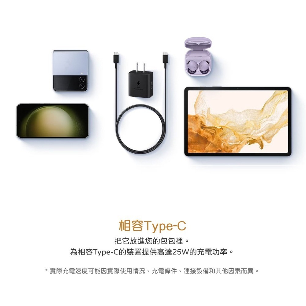 SAMSUNG原廠 新款Z Fold7 Flip7適用 / EP-T2510 25W Type C超快充充電器(公司貨)-細節圖9