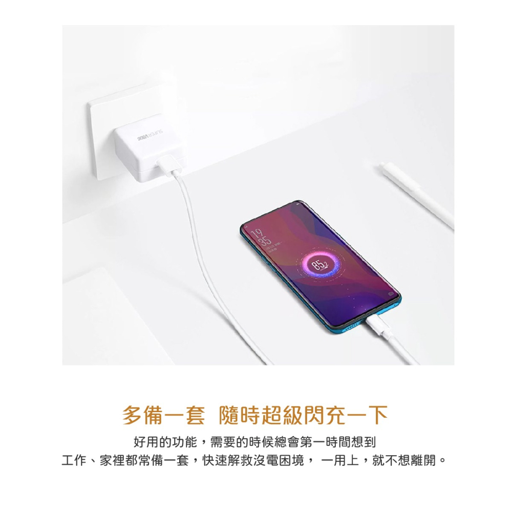 OPPO 原廠DL129 6.5A Type-C 超級閃充充電線 SuperVOOC (密封裝)-細節圖8