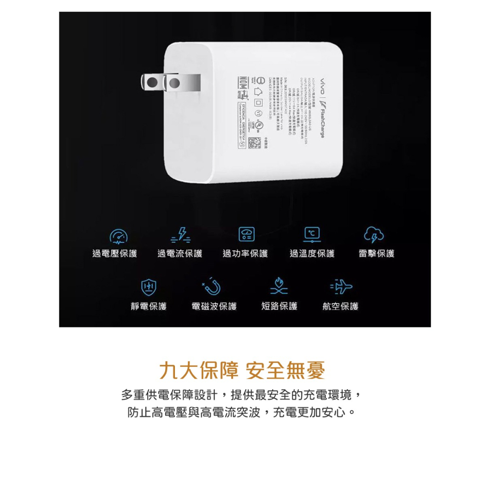 VIVO 原廠台灣公司貨 80W 極速超快閃充充電器20V/4A (盒裝)-細節圖8
