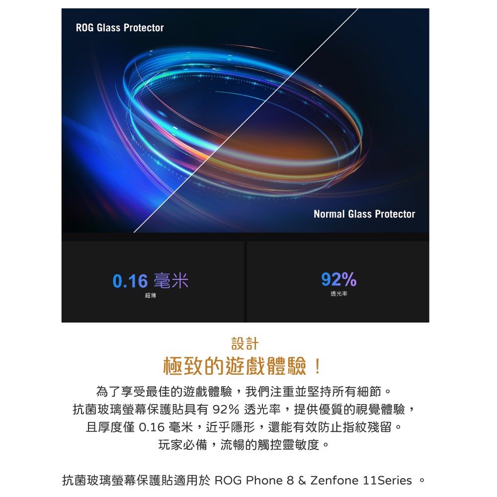ASUS 台灣原廠盒裝 ROG Phone 8 / 7 / 6系列 & Zenfone 11 Ultra 抗菌玻璃保護貼-細節圖4