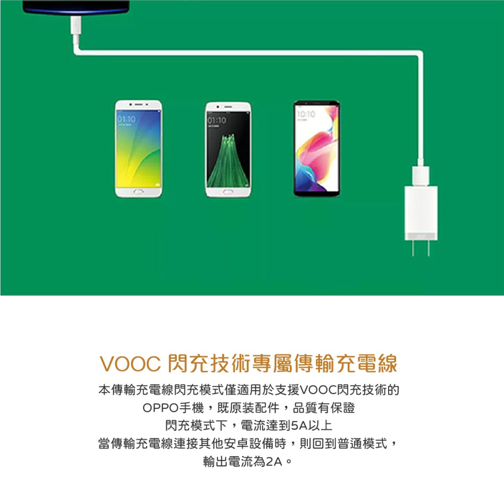 OPPO 原廠DL118 Micro USB充電線,支持VOOC 5V/4A閃充 (密封裝)-細節圖6