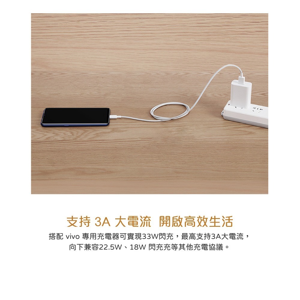 VIVO 原廠盒裝 3A Type-C 閃充充電線 (支援33W閃充)-細節圖9