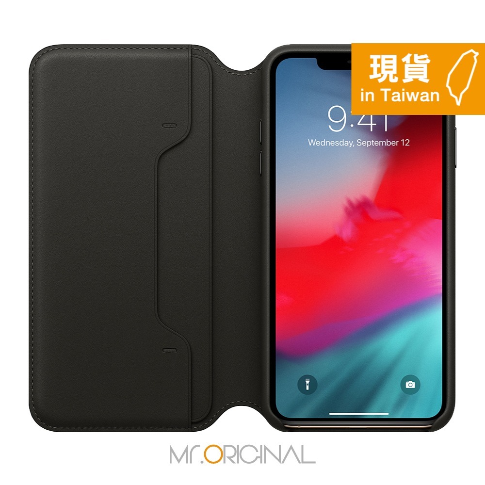 Apple 原廠 iPhone Xs Max Leather Folio 皮革雙面夾 黑 (台灣公司貨)-細節圖5