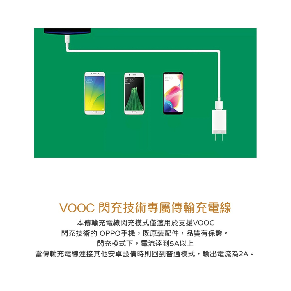 OPPO 原廠DL118 Micro USB充電線,支持VOOC 5V/4A閃充 (盒裝)-細節圖9