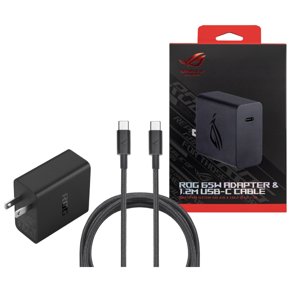 ASUS 台灣原廠盒裝 ROG 65W 快充充電組 (內含65W快充充電器+1.2M Type-C線) 2024最新版-細節圖2