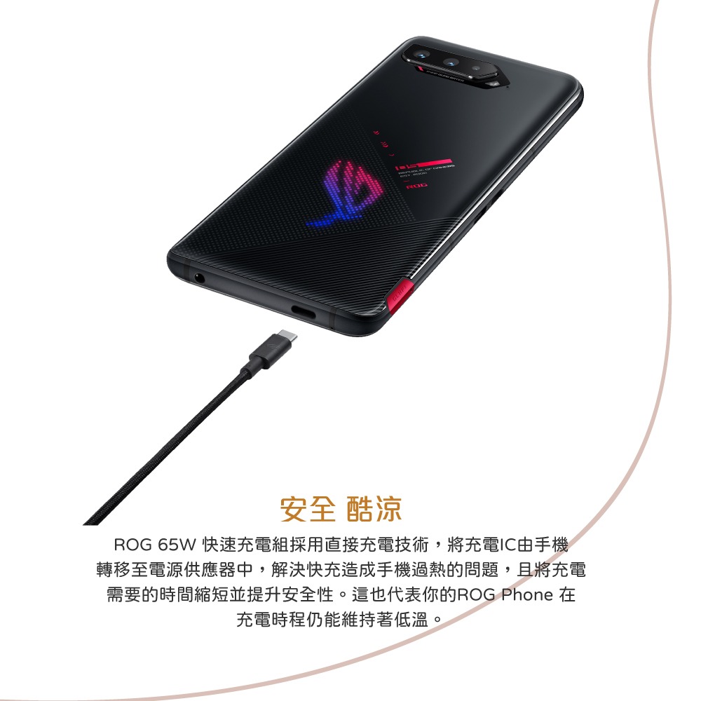 ASUS 台灣原廠盒裝 ROG 65W 快充充電組 (內含65W快充充電器+1.2M Type-C線) 2024最新版-細節圖9
