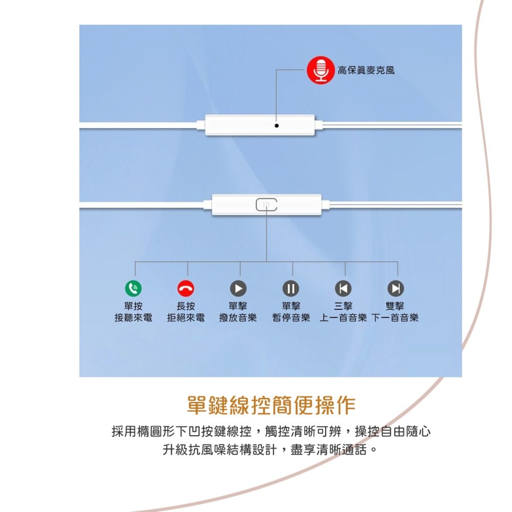 HONOR榮耀 原廠Type C半入耳式耳機 AM113 - 白(盒裝)-細節圖5