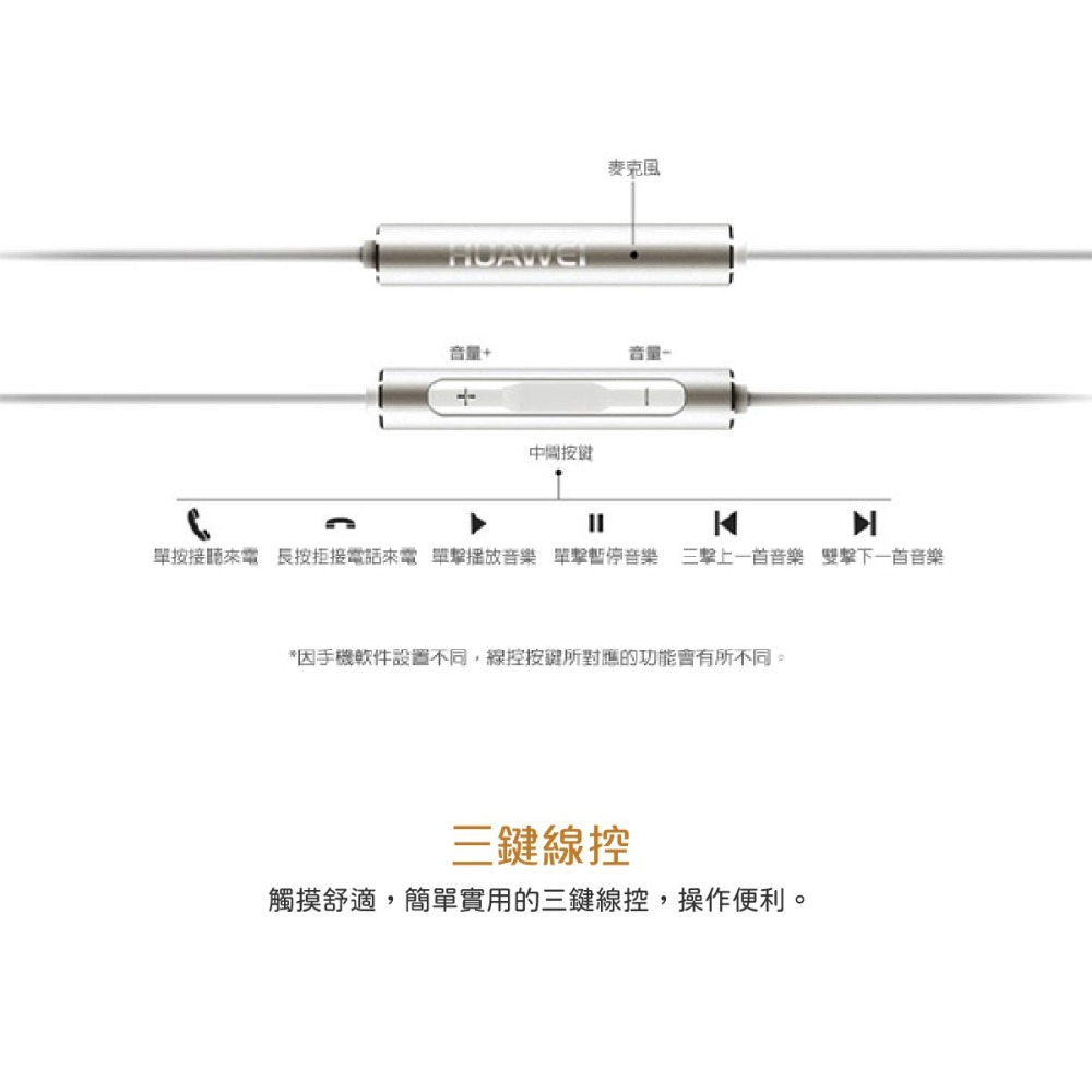 HUAWEI 華為 原廠 新版_全金屬半入耳式耳機 AM116 (盒裝)-細節圖6