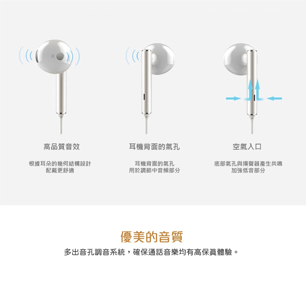 HUAWEI華為 全金屬半入耳式線控耳機【3.5mm接口 / 原廠盒裝】AM116-細節圖8