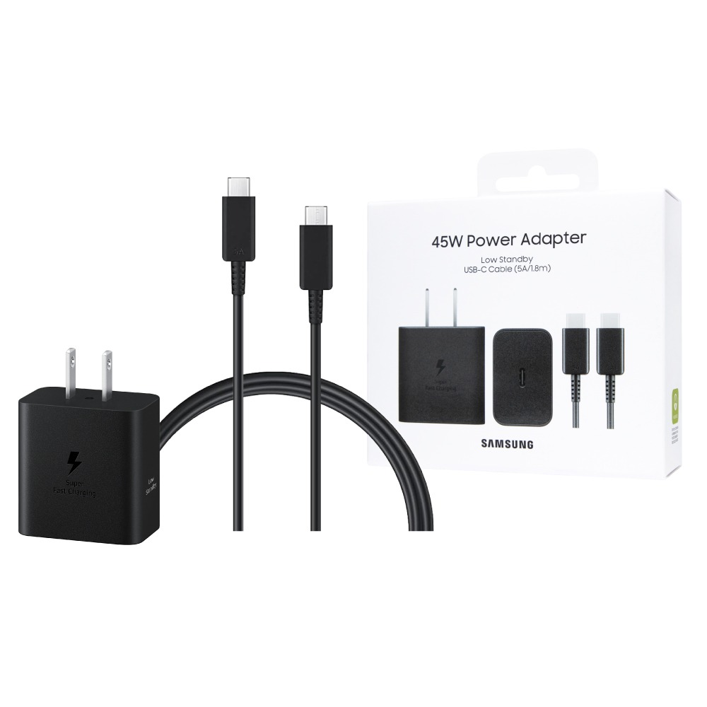 Samsung 台灣原廠盒裝 新款45W閃充頭+1.8m 5A 雙Type C線組【適用S25 S24系列】T4511-細節圖2