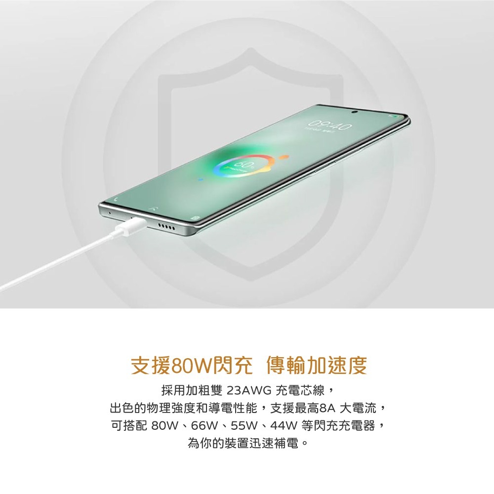 【VIVO 原廠密封裝】8A Type-C 閃充充電線 (支援80W閃充)-細節圖8