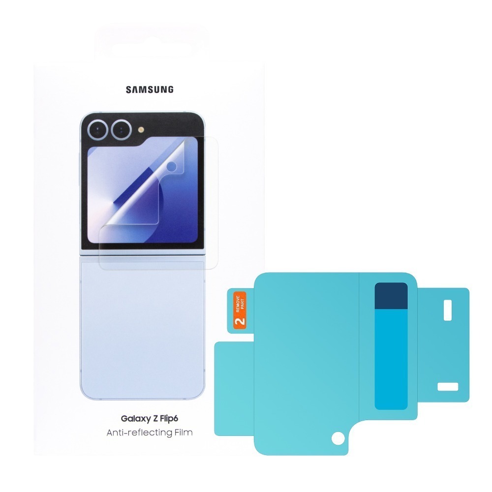 Samsung 三星 台灣原廠盒裝 Galaxy Z Flip6 抗反光螢幕保護貼【內附原廠2片保護貼】UF741-細節圖2