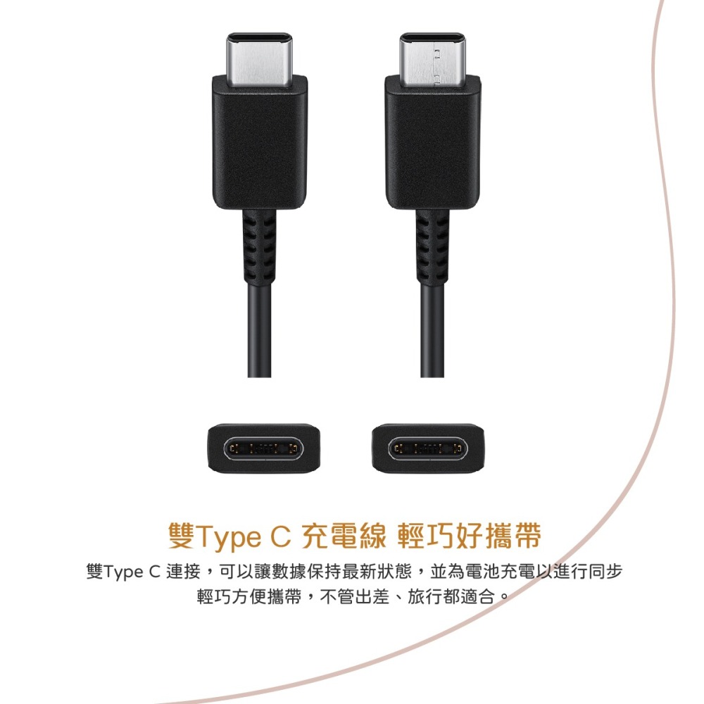 SAMSUNG原廠 A系列 T1510 15W Type C盒裝旅充頭 + 三星製造 雙Type C充電線組-細節圖7