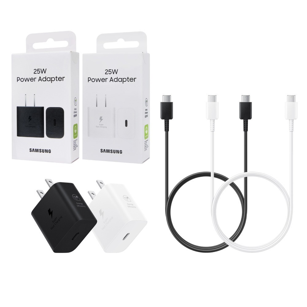 Samsung 台灣三星原廠T2510 25W盒裝快充頭 + 三星製造 雙Type C充電線組【適用S25 S24系列】-細節圖2