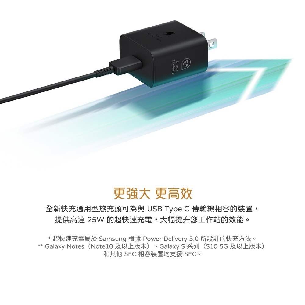 SAMSUNG 25W快充旅行組-支援Z Fold7 Flip7 (含原廠T2510盒裝旅充+三星製造雙Type C線)-細節圖9