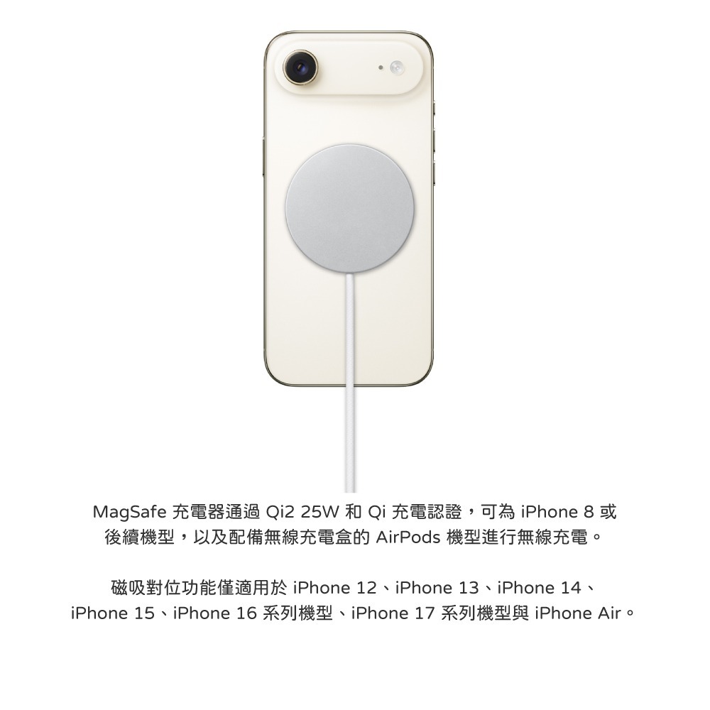 Apple 台灣原廠盒裝 最新款 MagSafe 充電器-1M【A3502】支援iPhone 17/16系列-細節圖7