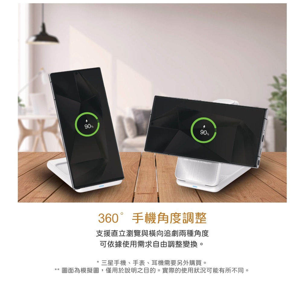 Samsung 三星 台灣原廠盒裝 ITFIT 三合一磁吸無線充電座 (含 60W USB-C 快充線)【ITPW32】-細節圖7
