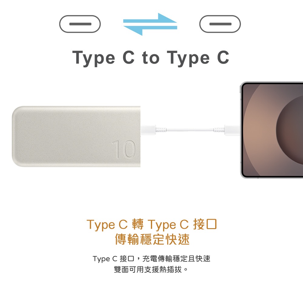 Samsung 三星製造 Type-C to Type-C 充電線-25cm短版 (袋裝) 適用行動電源-細節圖8