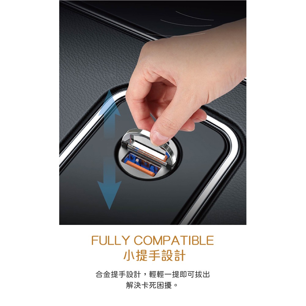 MEGA KING 原廠盒裝 45W超級快充版 隱藏式雙孔車充【20V/2.25A】PD/QC快充-細節圖8