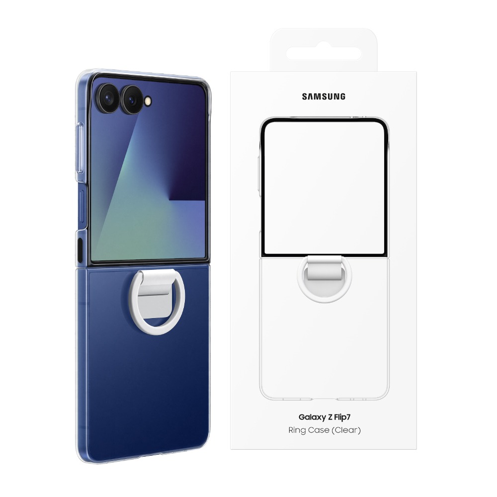 Samsung 三星 台灣原廠盒裝 Z Flip7 透明保護殼 - 附指環扣【QF766】-細節圖2