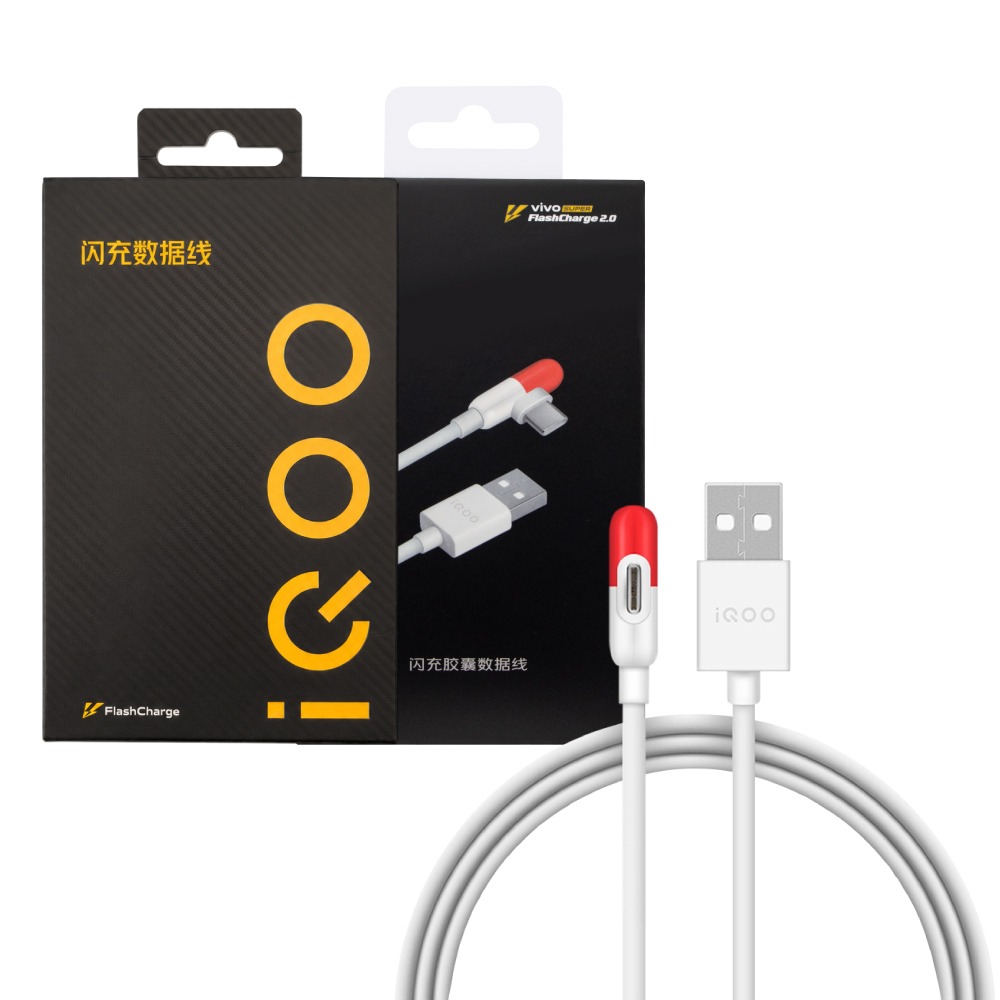 VIVO iQOO 原廠盒裝 5A USB-A to Type-C 膠囊L型 閃充充電線 - 1M (支持80W閃充)-細節圖2