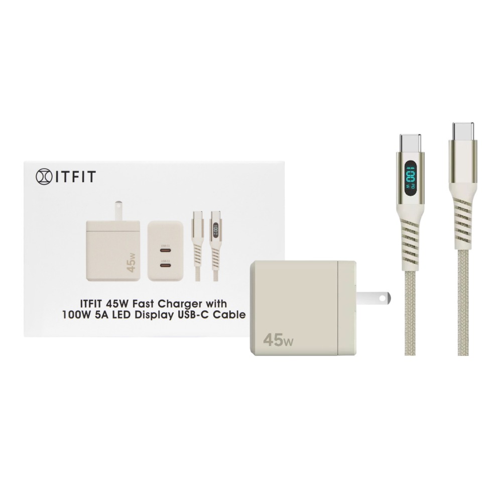 Samsung 三星 台灣原廠盒裝 ITFIT 45W雙孔 快充充電組 (內含充電器+5A LED 雙 Type C線)-細節圖2