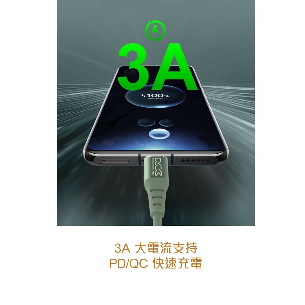 MEGA KING 原廠盒裝 60W Type-C to Type-C高速充電親膚線 1M【20V/3A】PD/QC快充-細節圖8