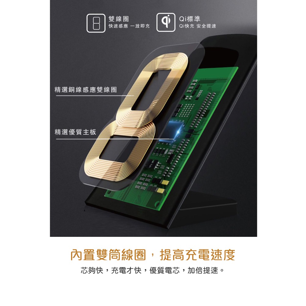MEGA KING 原廠盒裝 雙線圈 15W 無線充電座 - 精裝版【BSMI認證 / Qi快充】-細節圖7
