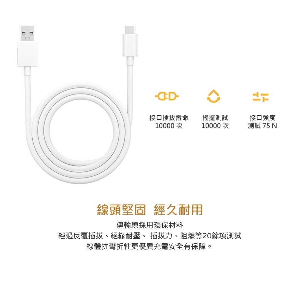 OPPO DL129 原廠環保封裝 USB-A to Type-C 超級閃充充電線-8A (支援SuperVOOC)-細節圖9