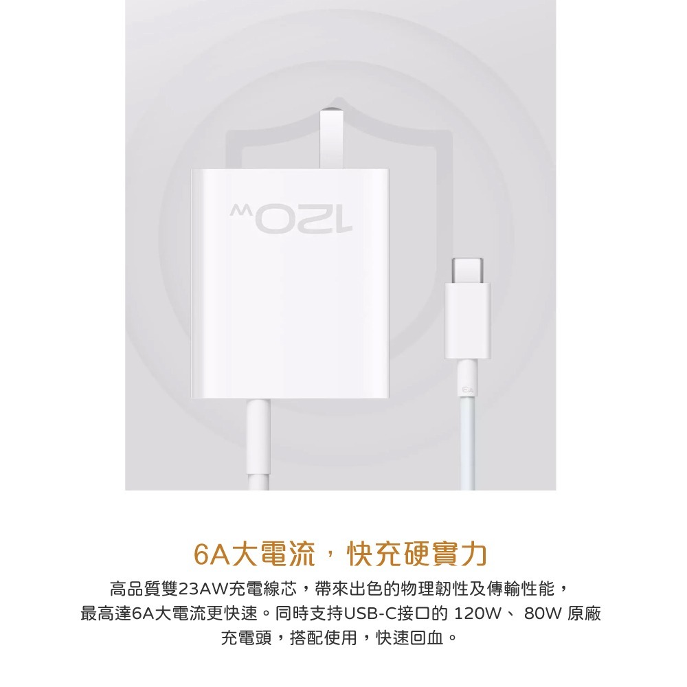 VIVO 台灣原廠盒裝公司貨 6A Type-C to Type-C 閃充充電線 (支援120W閃充)-細節圖9