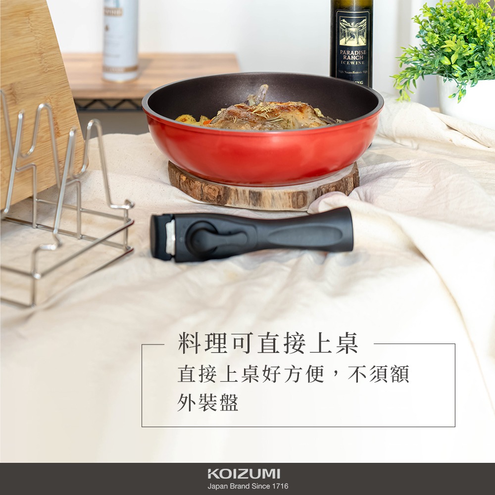 ★日本KOIZUMI小泉★ 不沾平底鍋-超值六件組-可拆式把手/陶瓷奈米超耐磨塗層KOI-CO6-細節圖6