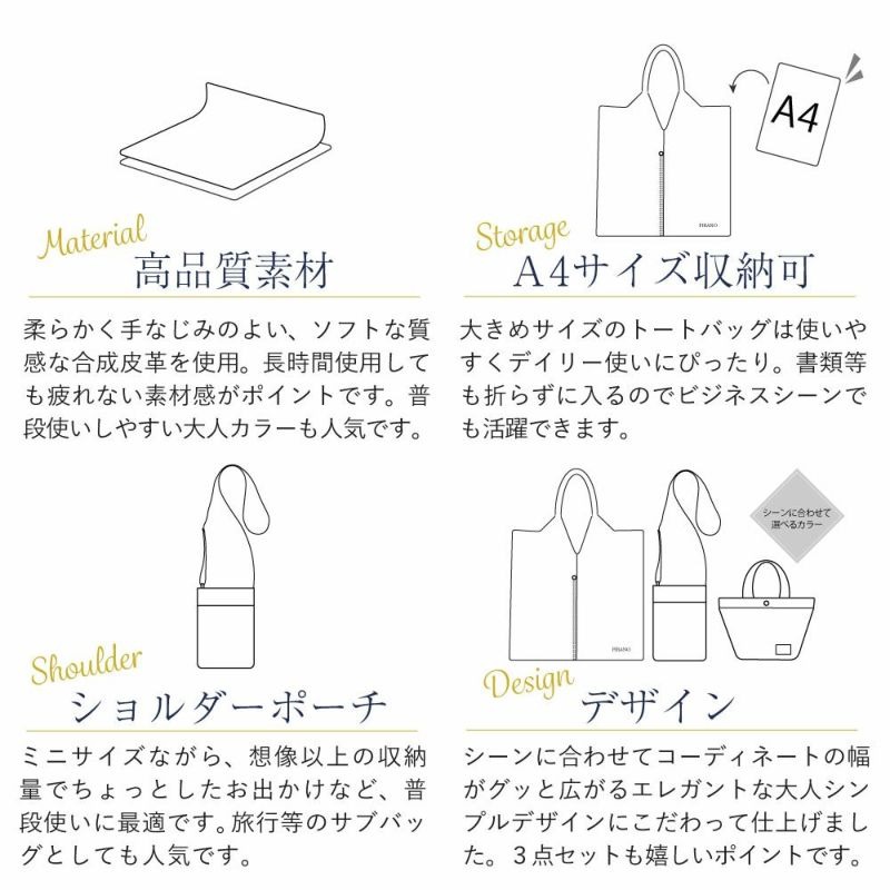 ★日本FIRANO★時尚托特包超值三件組-細節圖4