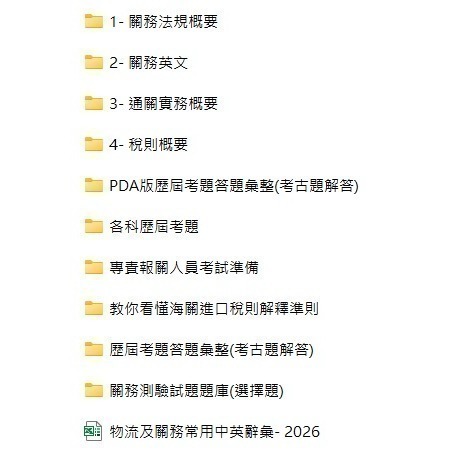 專責報關人員普通考試題庫重點彙整- 2026 (隨身碟)-細節圖2