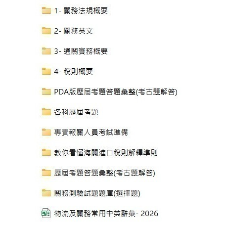 專責報關人員普通考試題庫重點彙整- 2026 (隨身碟)-細節圖2