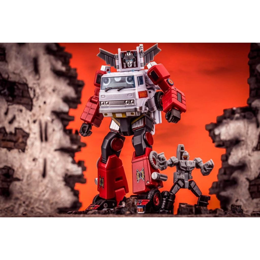 【即將售完】NEWAGE 火流星 消防車 小比例 H46W 雲梯車 FireTruck 口袋玩具 第三方 變形玩具-細節圖9