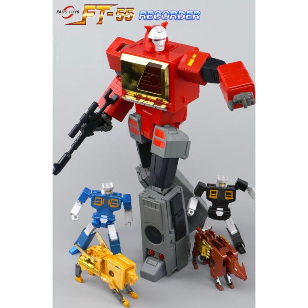 【全新現貨】FansToys 磁帶戰士 FT-55B 犀牛 鋼鉗 發條 音波 聲波 錄音機 FT 第三方 變形玩具-細節圖2