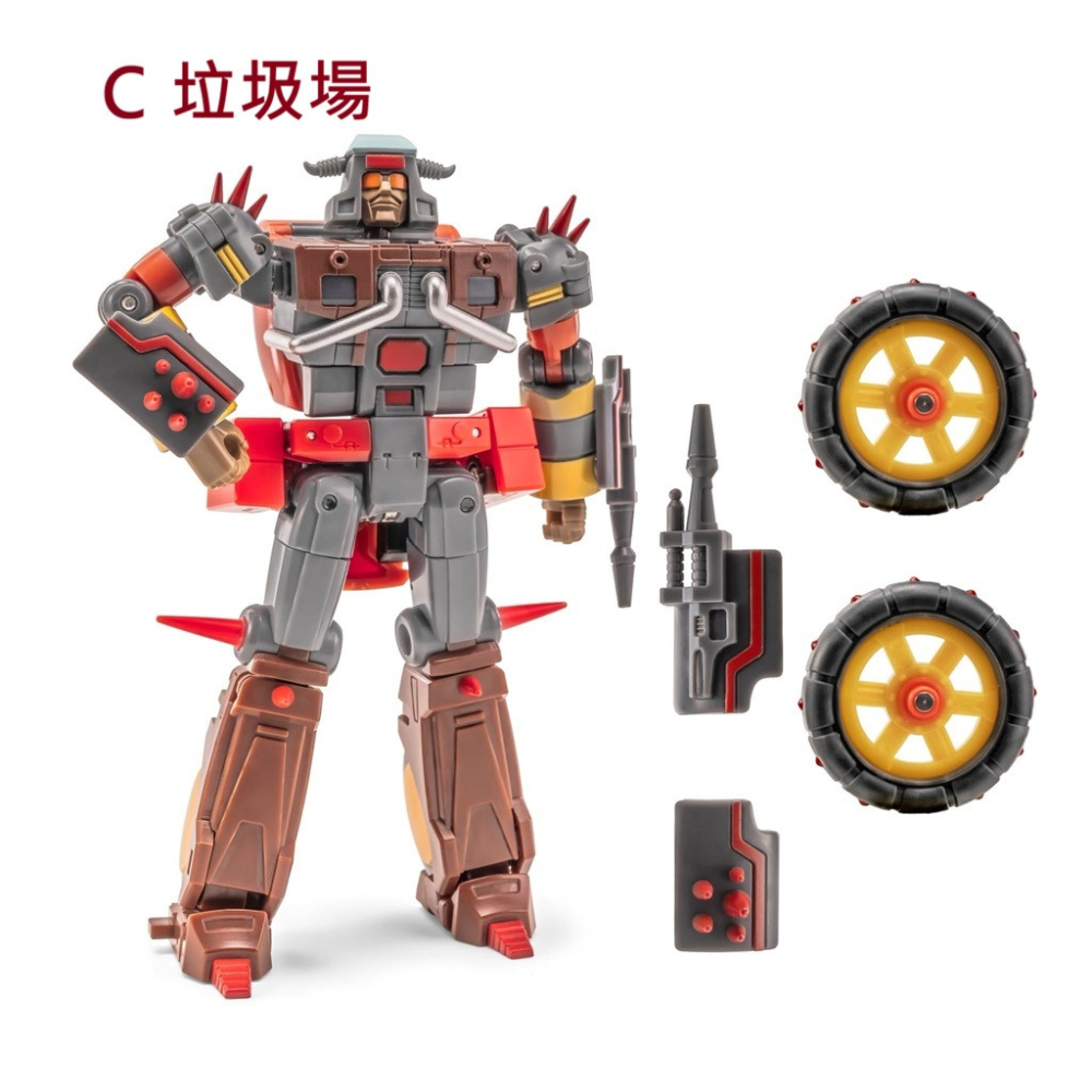 【台灣現貨】NEWAGE 垃圾星人 廢料 廢棄 垃圾場 小比例 H75ABC 清道夫 廢料堆 NA 第三方 變形玩具-細節圖6