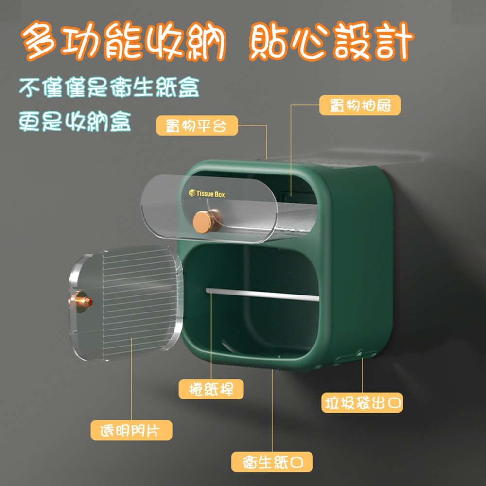 【好市多衛生紙可放】壁掛衛生紙盒 衛生紙盒 浴室衛生紙盒 面紙盒 衛生紙架 面紙收納盒 衛生紙置物架 居家用品 紙巾架-細節圖5