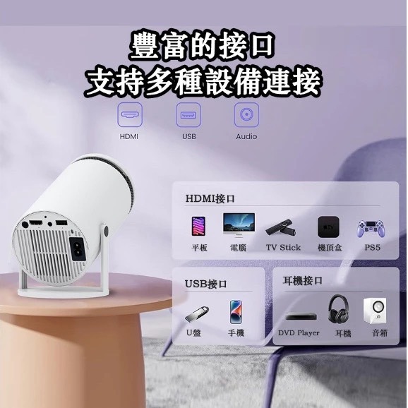【現貨】投影機 迷你投影機 砲筒投影機-細節圖2