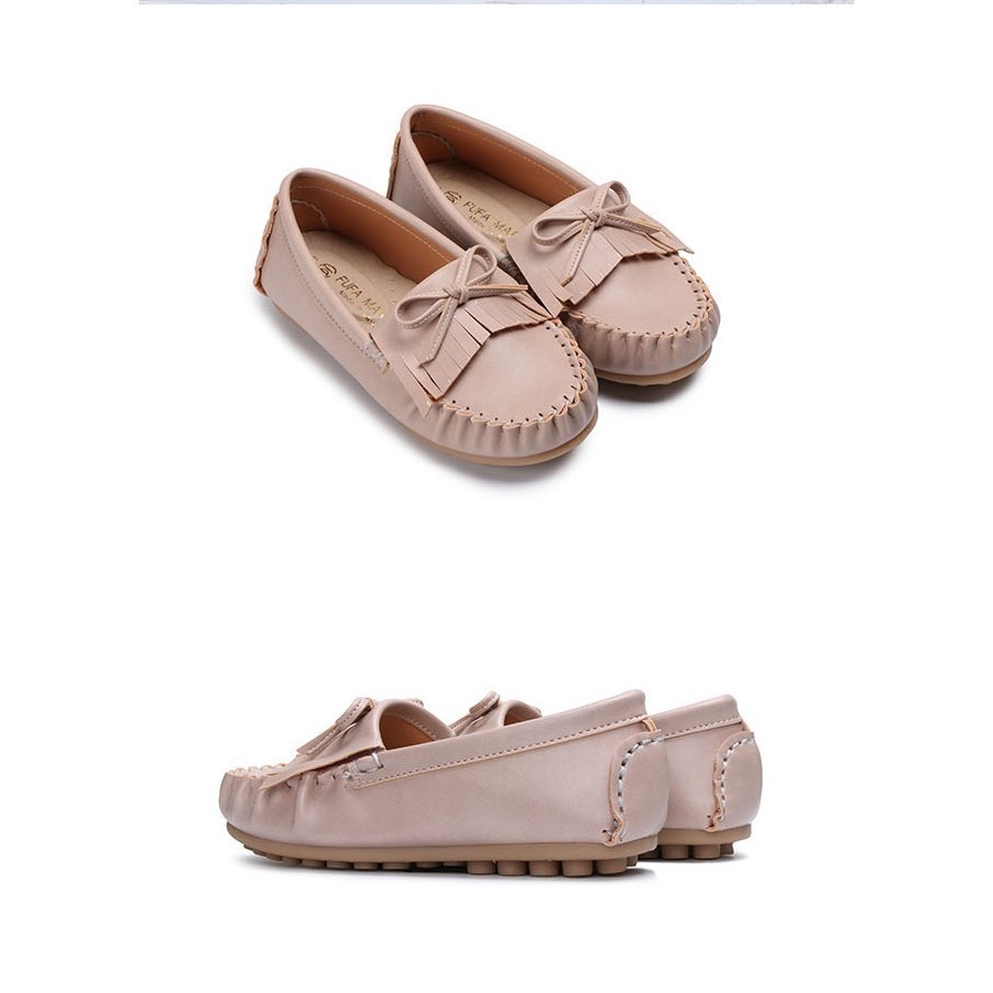 限時特惠【富發牌】33DC12 羽毛流蘇童款豆豆鞋-粉/白/杏【采靚鞋包精品】-細節圖3