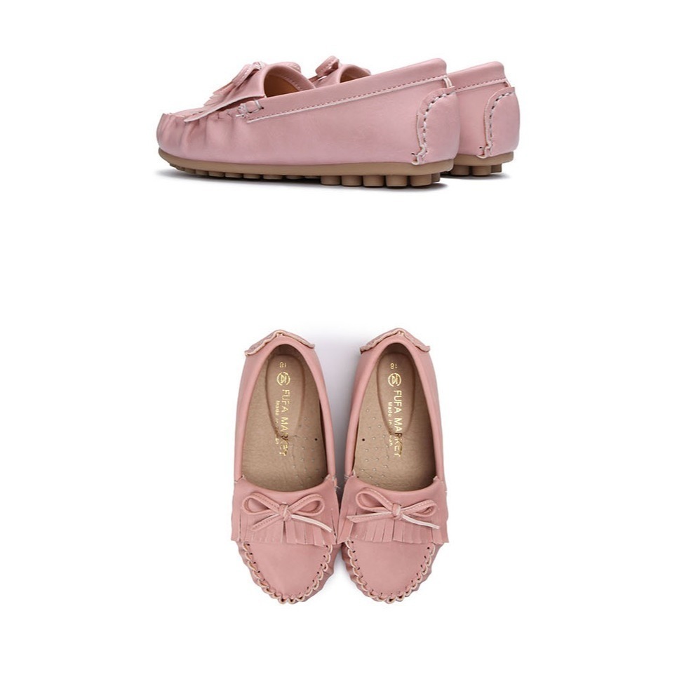 限時特惠【富發牌】33DC12 羽毛流蘇童款豆豆鞋-粉/白/杏【采靚鞋包精品】-細節圖6