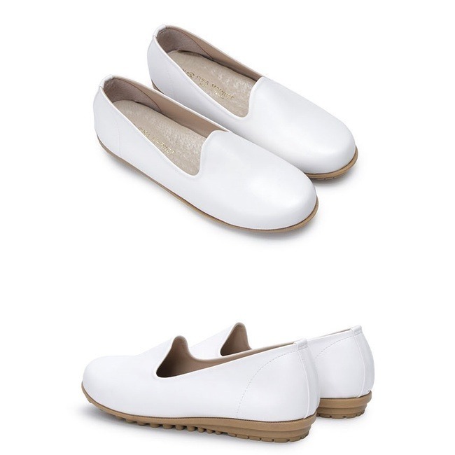 【富發牌】1DA64N 素面甜美風格莫卡辛休閒鞋 豆豆鞋-白/灰/奶茶/粉 _采靚鞋包精品-細節圖3