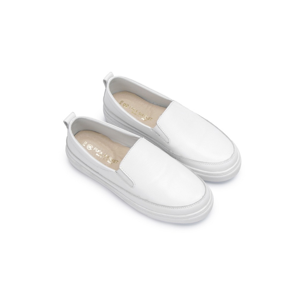 限量搶購【富發牌】 8055L 真皮鹽系百搭懶人鞋 平底鞋 休閒鞋 上班鞋 厚底懶人鞋 外出鞋 通勤鞋 素面懶人鞋-細節圖4