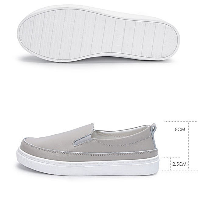 限量搶購【富發牌】 8055L 真皮鹽系百搭懶人鞋 平底鞋 休閒鞋 上班鞋 厚底懶人鞋 外出鞋 通勤鞋 素面懶人鞋-細節圖8