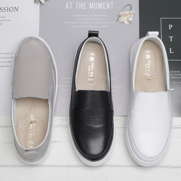 限量搶購【富發牌】 8055L 真皮鹽系百搭懶人鞋 平底鞋 休閒鞋 上班鞋 厚底懶人鞋 外出鞋 通勤鞋 素面懶人鞋-細節圖2