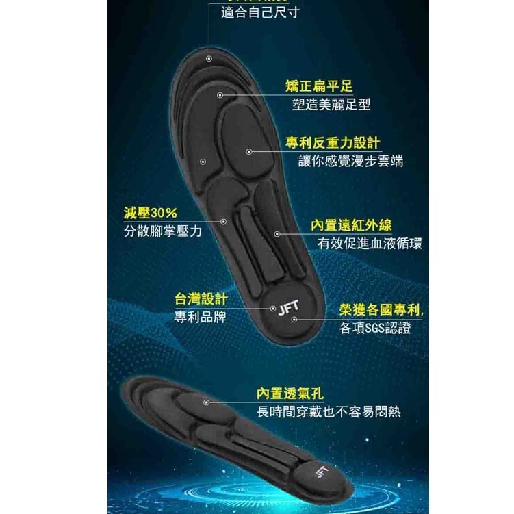 足弓運動鞋墊(黑色.女款) FC-111減壓鞋墊  按摩鞋墊_采靚鞋包精品-細節圖4